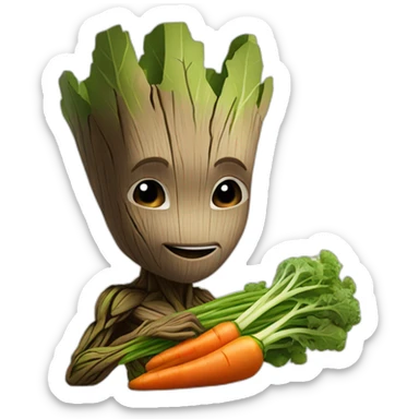 Groot eating veggies sticker