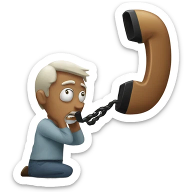 Person getting hammered by phone calls sticker