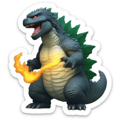 Godzilla sacando el dedo diciendo bien  sticker