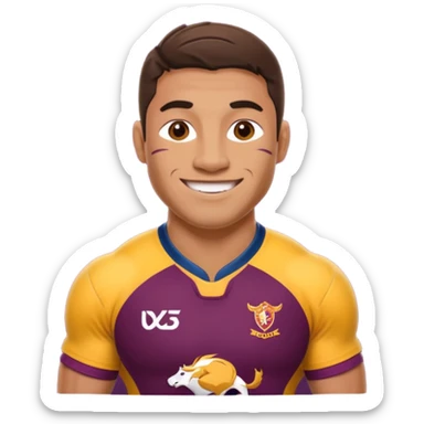 Joueur de rugby avec le maillot des Brisbane broncos sticker