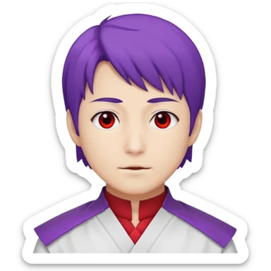 gojo satoro with red hallow on the left side and purple hallow on the right side sticker