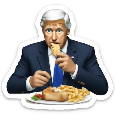 the president of France eating a greek sticker