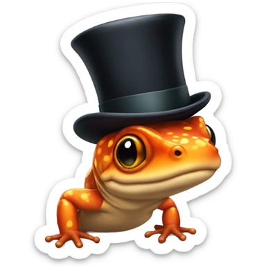 Salamander with a top hat sticker