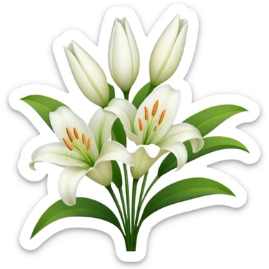 white lilies sticker