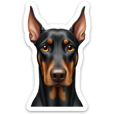 Doberman sending kisses sticker