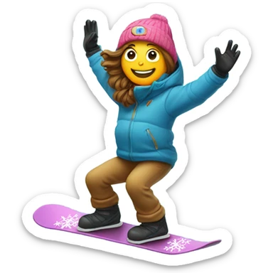 A cross snowboarding sticker