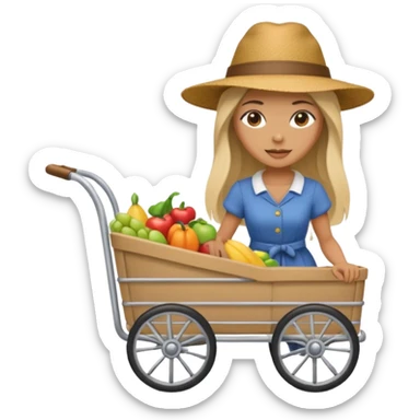 mujer empujando un carro por la parte trasera sticker