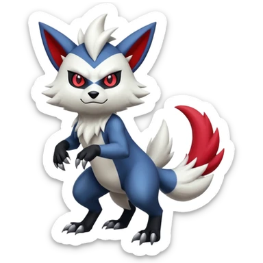 Shiny furry cool Zeraora-Zangoose-Absol-Obstagoon-fusion sticker