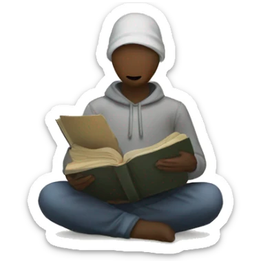 anonymous storyteller with book sticker