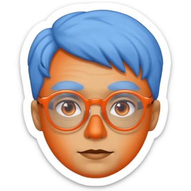 blue skinned orange glassed sticker