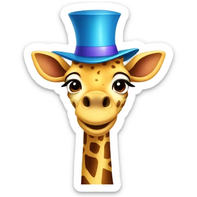 The Geoffrey the Giraffe wearing a birthday blue hat HD styled cartoon sticker