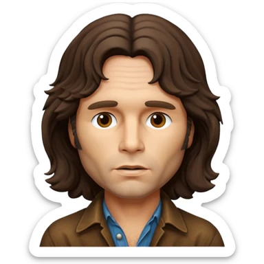 cinematic realistic aged Jim Morrison sticker
