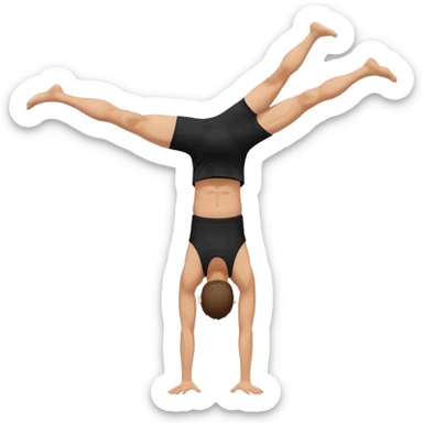 black shorts and tank tops white man one handhandstand sticker