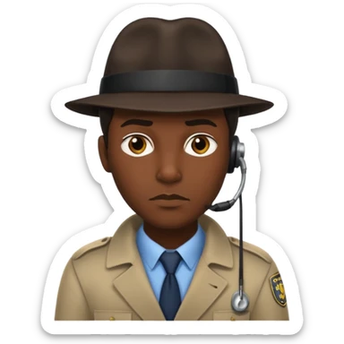 detective with earpiece sticker