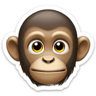 a monkey with hair and lipstick on  sticker