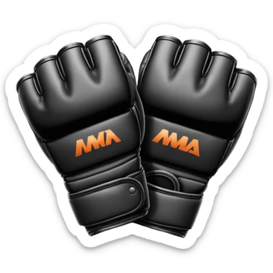 MMA glove object icon, fingerless fighting glove, glossy leather texture, 3D cartoon, mobile game icon style, centered, soft shadow, clean background, no text, no watermark
 sticker