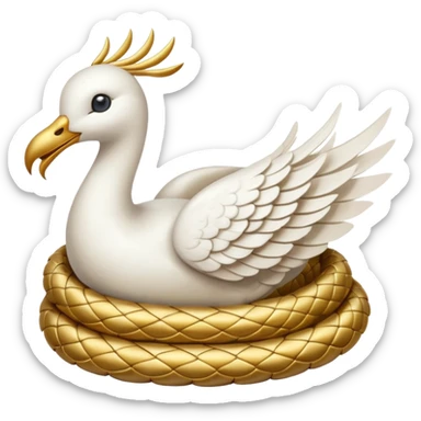 a serpent gold and a dove white sticker