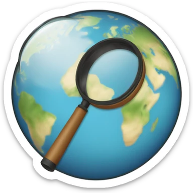 A magnifying glass zooming into earth  sticker