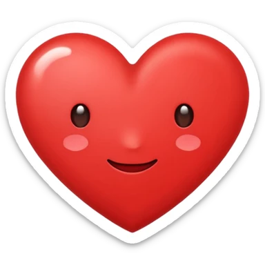Create a hand drawn flat minimal love reaction emoji for a new social media app sticker