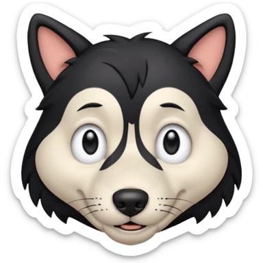 zoobie com cabelo preto wolfcut com olhos caidos sticker