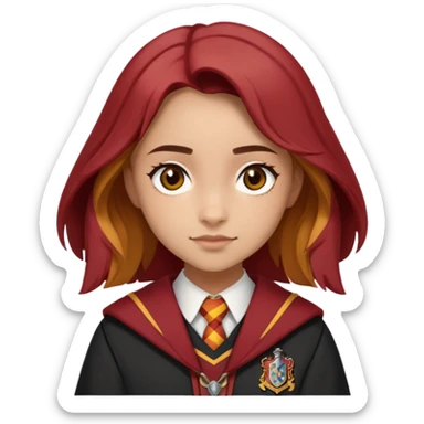 Alicia Spinnet in harry potter, wear hogwarts gryfindor uniform sticker