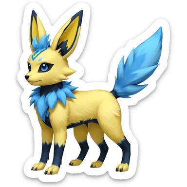 Umbreon-Zeraora-Jolteon-Fakémon-hybrid-creature (full body)  sticker
