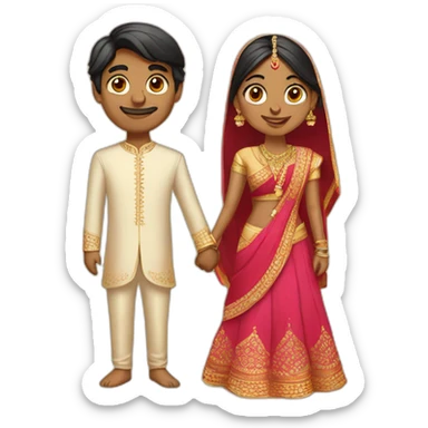 Indian couple getting married  sticker