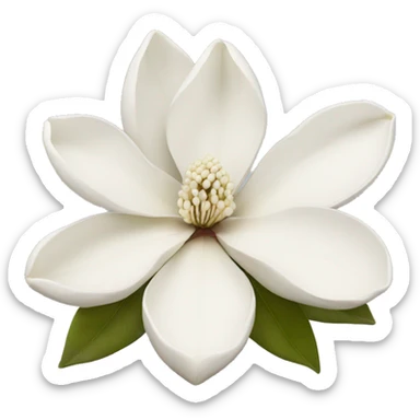 White magnolia flower sticker