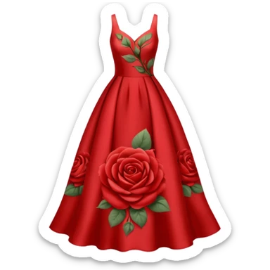 red rose dress no body sticker