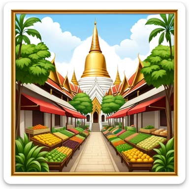 ​Cinematic Realistic Nakhon Pathom, Thailand, depicted as a historic cityscape dominated by the iconic Phra Pathom Chedi, surrounded by lush gardens, bustling local markets, and traditional Thai architecture, bathed in warm golden light and rendered with rich textures that capture its cultural and historical significance, sticker