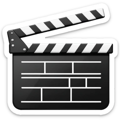 ultra simplified movie clapper, just two rectangles and a line, stripped of all details, pure geometric abstraction sticker