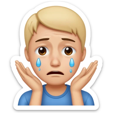 Stressed and crying sticker