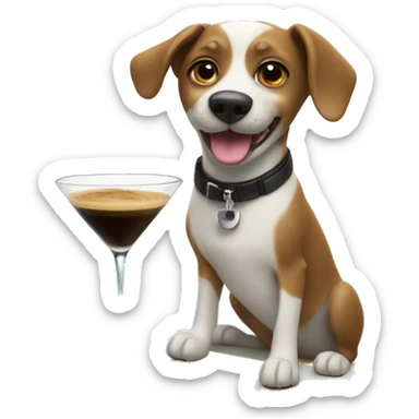 Dog surfing while drinking an espresso martini sticker