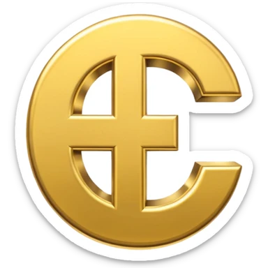 Symbole de currency en or en forme de lettre F précise, seul, 3D, brillant, style emoji simple et lisible sur fond uni. pas une autre lettre

F sticker