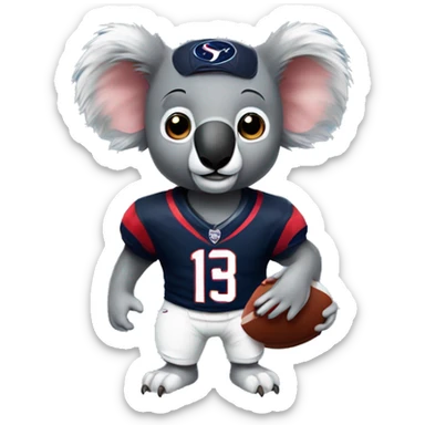 Koala in Houston Texans jersey sticker