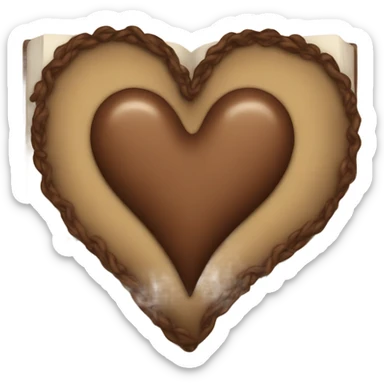 Brown heart book sticker