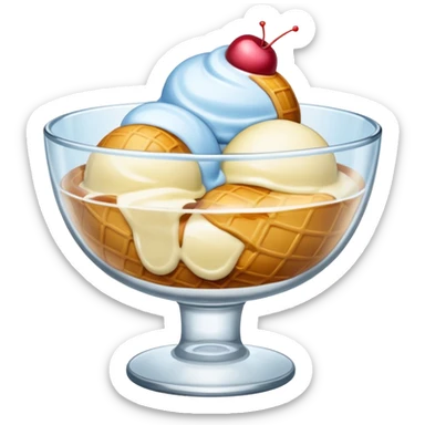 ice cream glass bowl empty sticker
