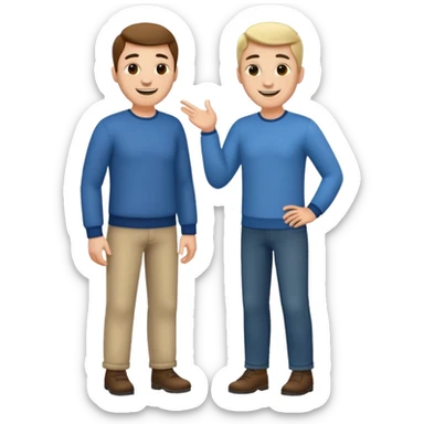 two mans talking full body sticker