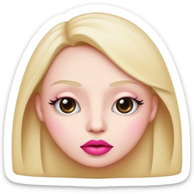 I want an emoji with the eyes looking to the side and with big pink lips with a judgemental face sticker