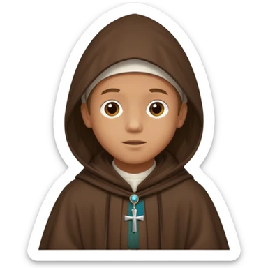 Un chico moreno con un hábito fransiscano sticker