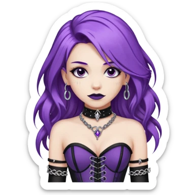 my nickname on the discord server is Little VIper, i have purple hair and an alt/goth style so like corsets and black with silver chains. i want a animated emoji with the text "'Lil Viper Mad" sticker
