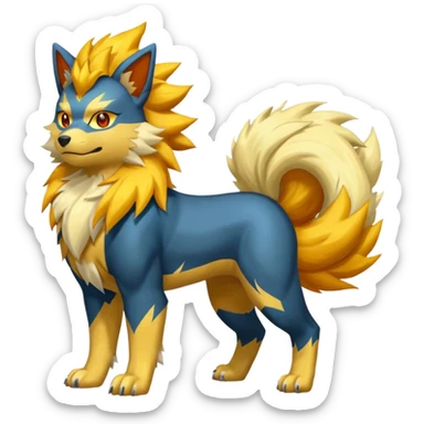 Manectric-Pyroar-Luxray-Flareon-Arcanine-fusion (full body) sticker