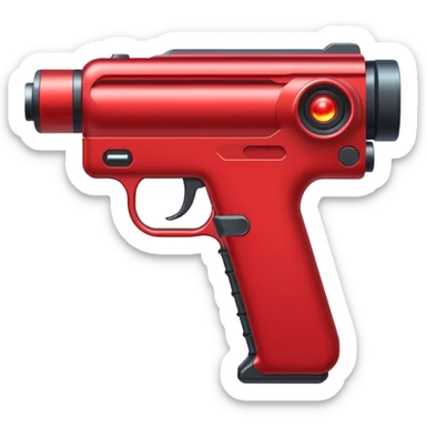 red lazer gun sticker