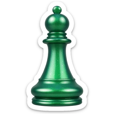 green glitter chess piece pawn sticker