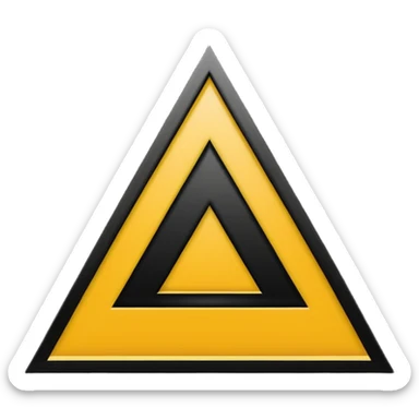 Minimalist, high-contrast emoji logo representing the Dark Triad personality traits. A clean black triangle as the main shape, inside three original symbolic icons:psychopaty, narcissim and machiavellianism .Smooth vector style,dark aesthetic, 4K. sticker