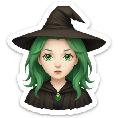 disheveled hair witch sticker