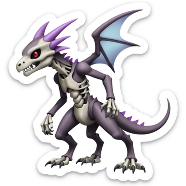 Shiny Badass Edgy Dark Evil Spectral Dusky Spooky Skeletal Cool Hot Stylish Handsome Duskull-Marowak-Darkrai-Genesect-Fakémon-fusion (full body) sticker