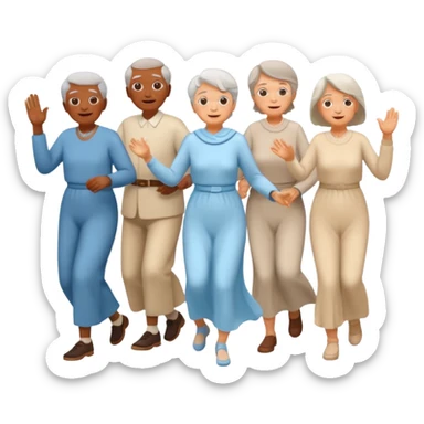 an emoji showing older people with power of $MOVEMENT, ethereal sticker
