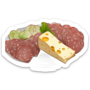 Charcuterie charcuterie cheese with cheese and a side salad for dessert  sticker