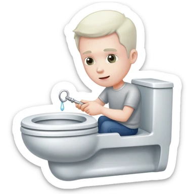 Guy flushing key down toilet sticker